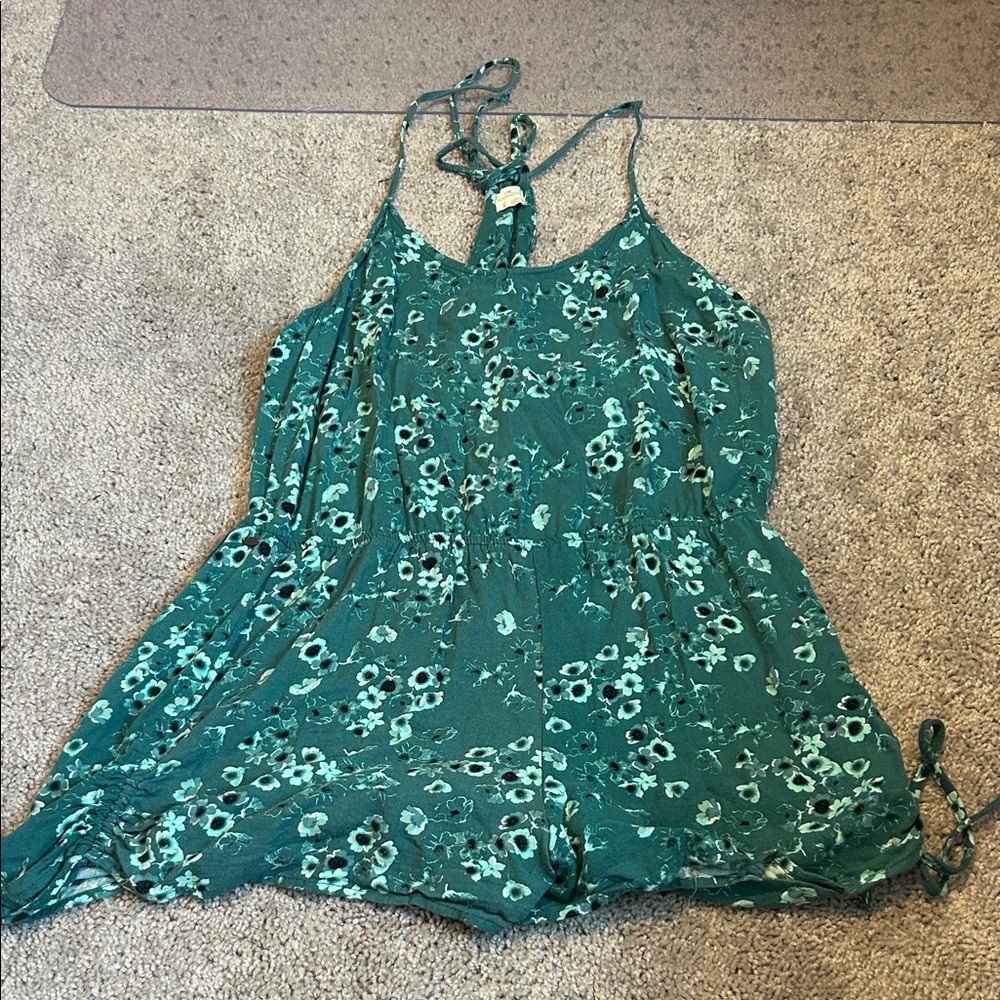 Turquoise Floral Romper